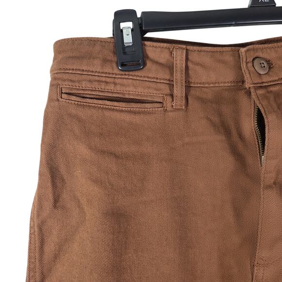 QUINCE Rust Organic Stretch Cotton Twill Wide Leg Cropped Pants size 30 - Picture 5 of 9